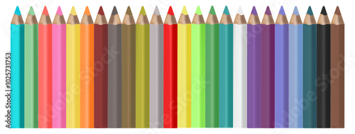 Colored Pencils. Collection template for creativity. Used in web design for banners, social media, video blogs, print.