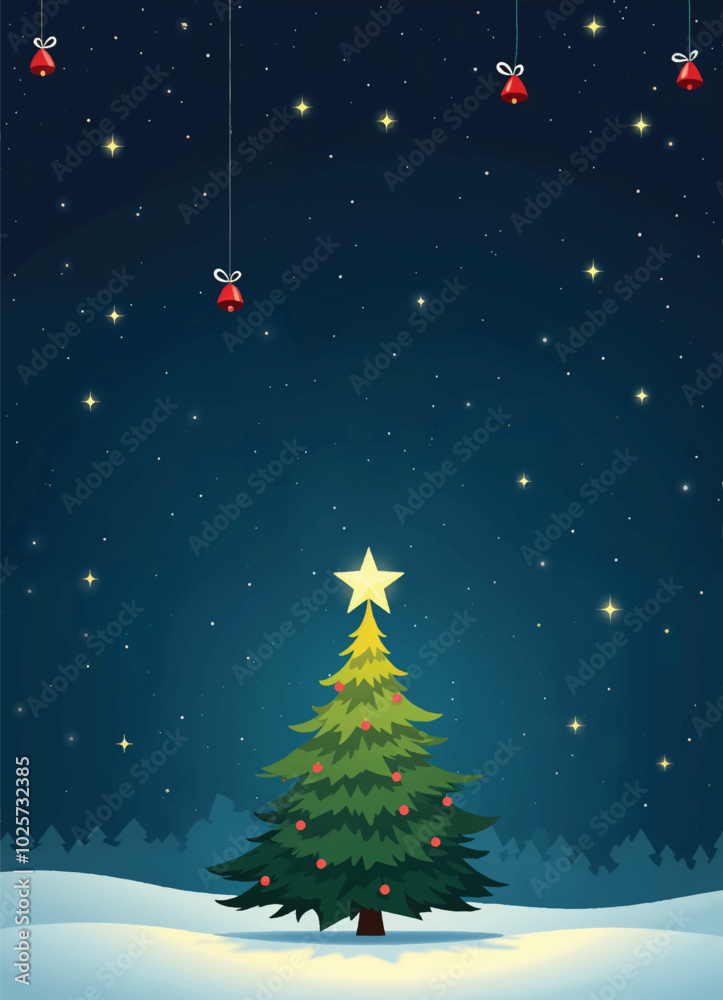 a vector illustration of a christmas tree with a star on top of it and christmas decorations a vector illustration of a christmas tree with a star on top of it and christmas decorations