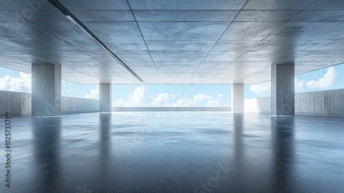 Empty luxury space of an office with city views