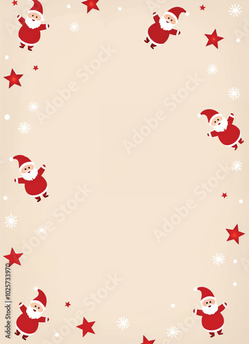 a christmas card vector design with santa claus figurines and snowflakes with fireworks on it