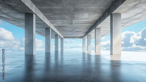 Empty luxury space of an office with city views