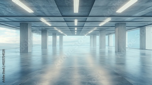 Empty luxury space of an office with city views