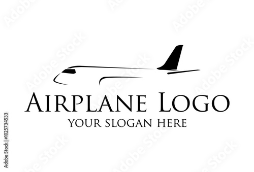Airplane logo flight plane silhouette black color Web
