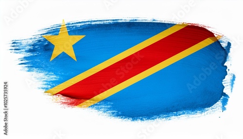 絵の具とコンゴ民主共和国の国旗(Paint of the Democratic Republic of Congo flag.)
 photo