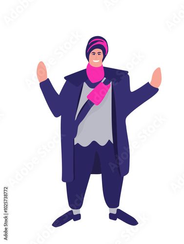 Confident Modern Woman in Hijab - Empowering Illustration