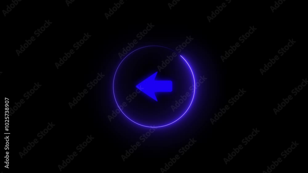 Directional arrow icon animation within neon circle on isolated black background. Abstract directional swipe arrow or pointer icon animation background 4k Directional arrow icon animation within neon circle on isolated black background. Abstract directional swipe arrow or pointer icon animation background 4k