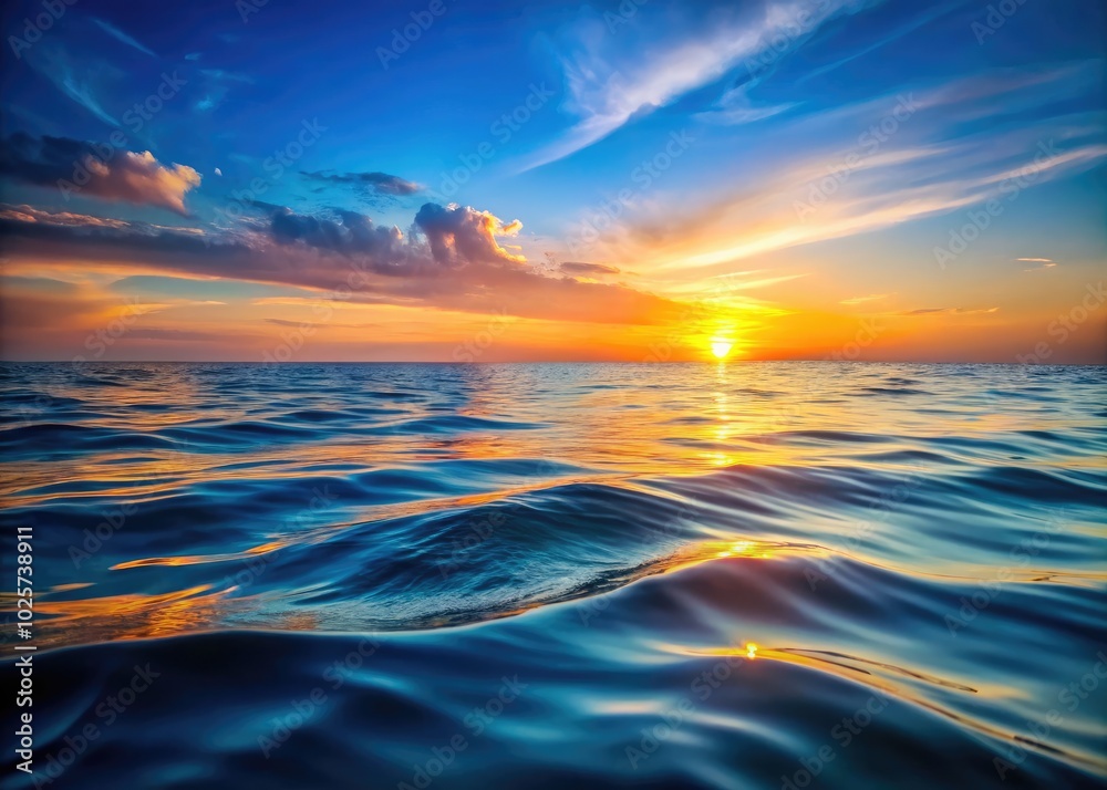 Obraz premium Incredible shades of sunset illuminate the sea's water line, capturing breathtaking moments perfect for stunning seascape photography and allowing for creative exploration.