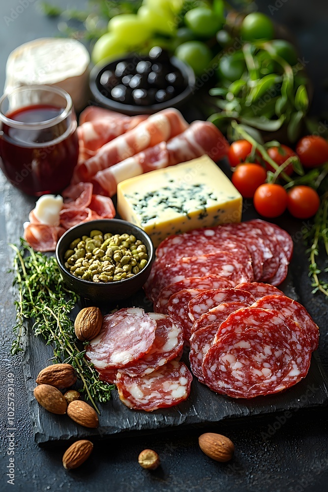healthy snack food with cheese and salami healthy snack food with cheese and salami