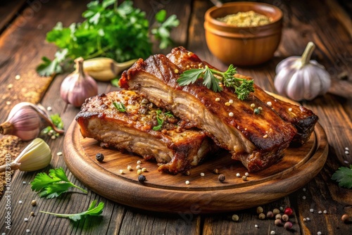 Indulge in delicious fried pork ribs seasoned with aromatic garlic, delivering a savory treat that food lovers will adore. A flavor-packed dish for everyone!