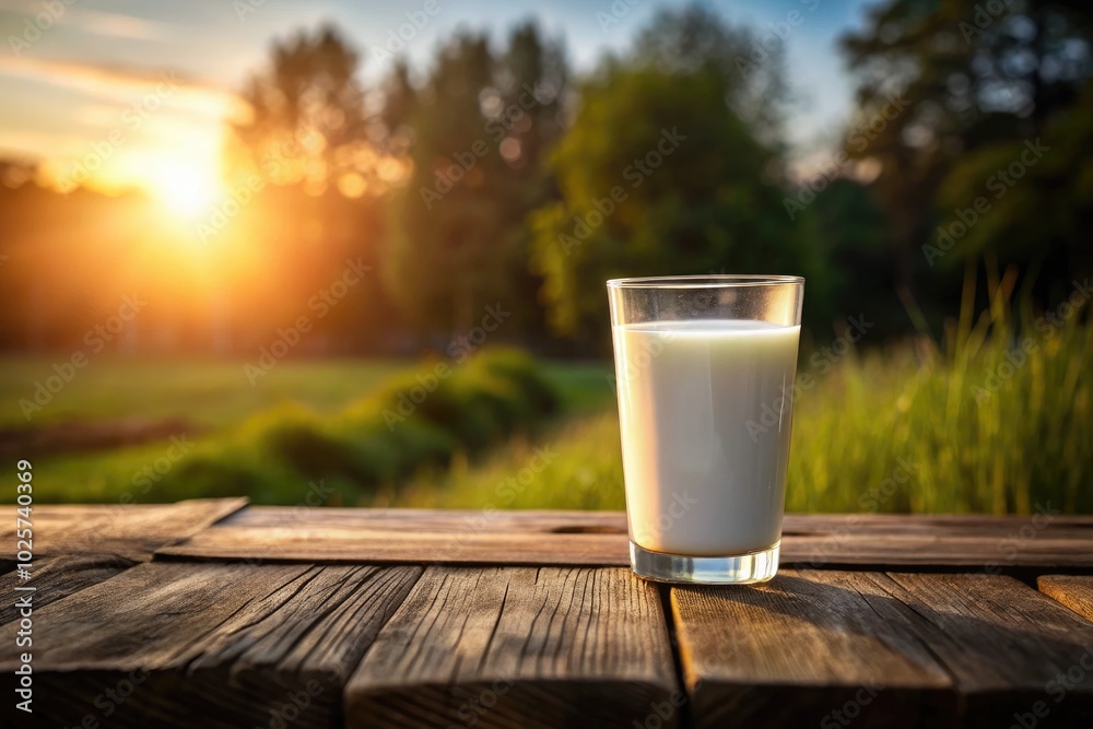 In this minimalist photo, a sleek glass of milk stands out against a weathered wooden table, emphasizing simplicity and the charm of rustic aesthetics in daily life. In this minimalist photo, a sleek glass of milk stands out against a weathered wooden table, emphasizing simplicity and the charm of rustic aesthetics in daily life.