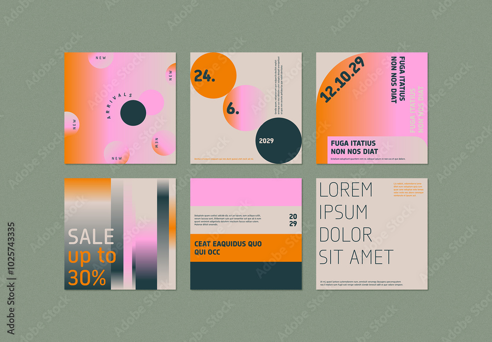 Creative Minimal Social Media Layout Set Stock Template | Adobe Stock