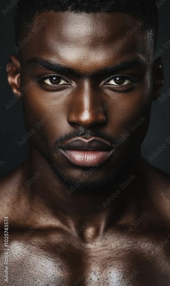 Close-up portrait of a black man. Close-up portrait of a black man.
