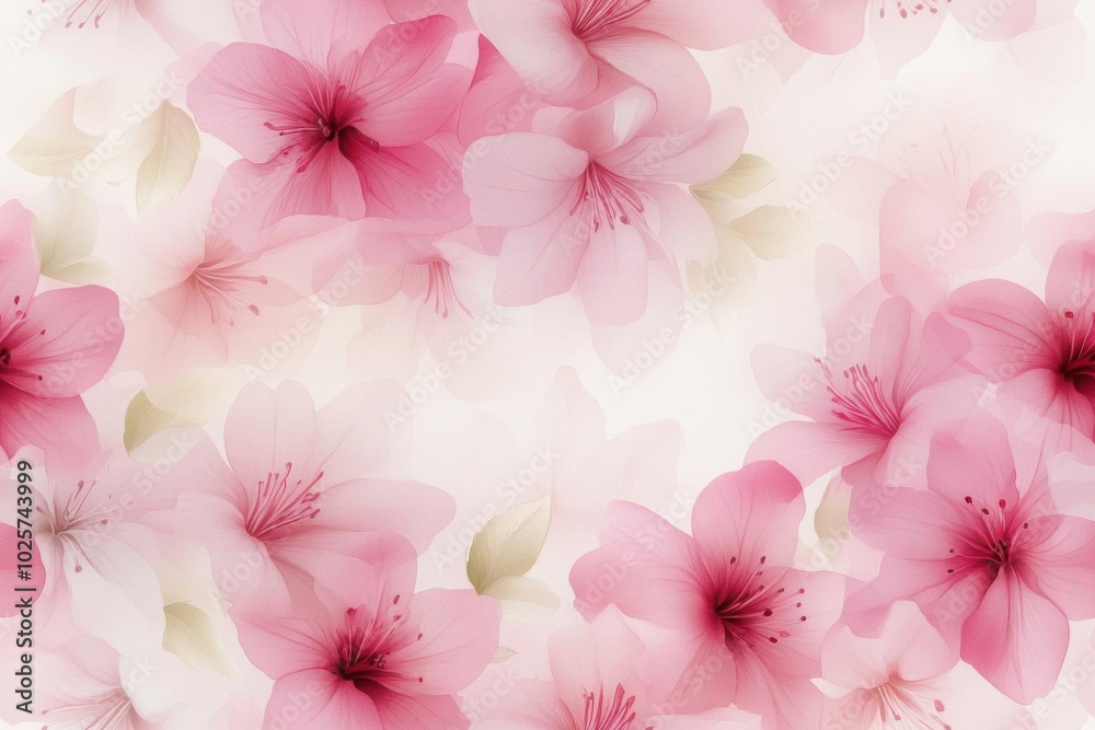 A soft and delicate pattern of pink flowers on a light background, perfect for spring or floral-themed designs. A soft and delicate pattern of pink flowers on a light background, perfect for spring or floral-themed designs.