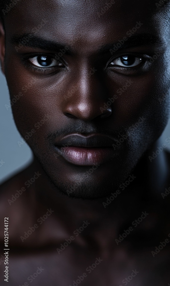 Close-up of a man's intense gaze. Close-up of a man's intense gaze.