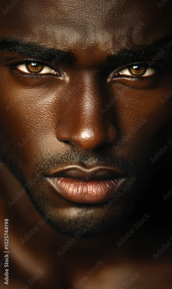 Close up portrait of a man's face. Close up portrait of a man's face.