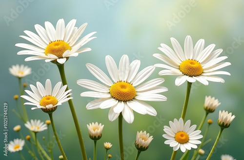 Chamomile daisy flowers. Floral composition