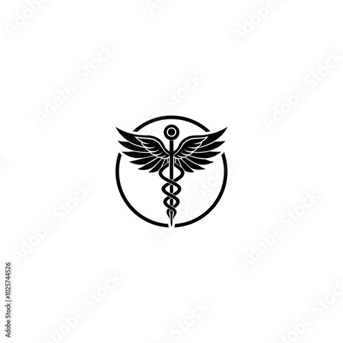 Cadeceus health medical symbol logo