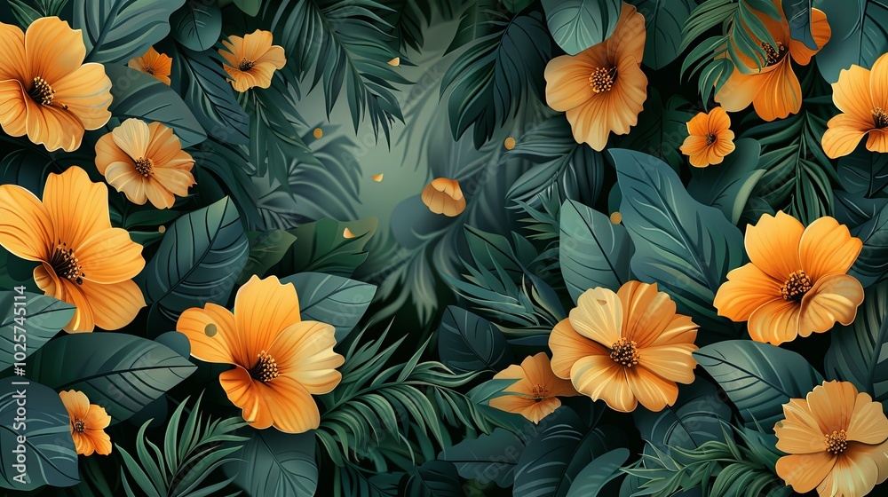 Green flower art background vector. Natural hand drawn pattern design with floral. Simple contemporary style illustrated Design for fabric, print, cover, banner, wallpaper Green flower art background vector. Natural hand drawn pattern design with floral. Simple contemporary style illustrated Design for fabric, print, cover, banner, wallpaper
