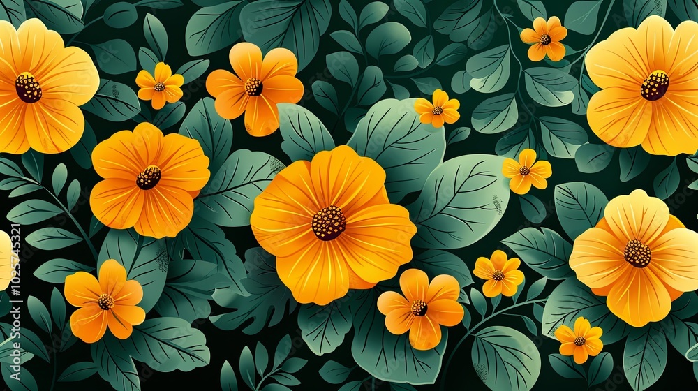 Green flower art background vector. Natural hand drawn pattern design with floral. Simple contemporary style illustrated Design for fabric, print, cover, banner, wallpaper Green flower art background vector. Natural hand drawn pattern design with floral. Simple contemporary style illustrated Design for fabric, print, cover, banner, wallpaper