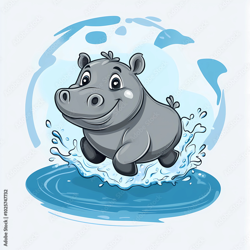 Fun and Playful Hippo Cartoon Illustrations – Art for Kids’ Products and Creative Decorations, generated ai Fun and Playful Hippo Cartoon Illustrations – Art for Kids’ Products and Creative Decorations, generated ai