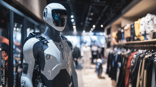 futuristic costume in clothes store