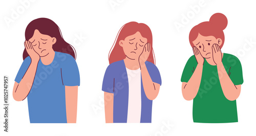 Woman Depressed Crying, Expression Unhappy Emotions