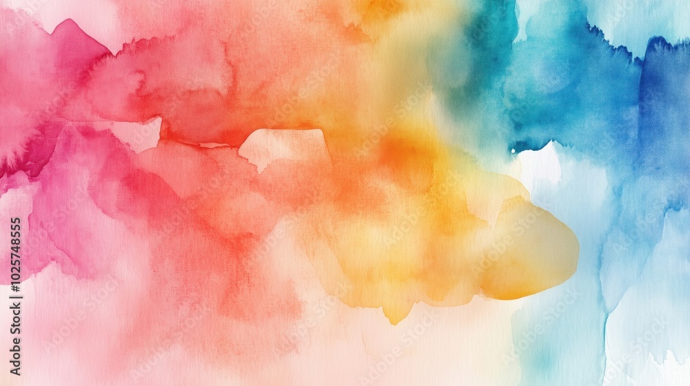 Fototapeta premium Colorful abstract watercolor painting with vibrant hues and soft textures