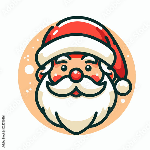 Santa Claus Portrait on white Background Illustration social media avatar still life