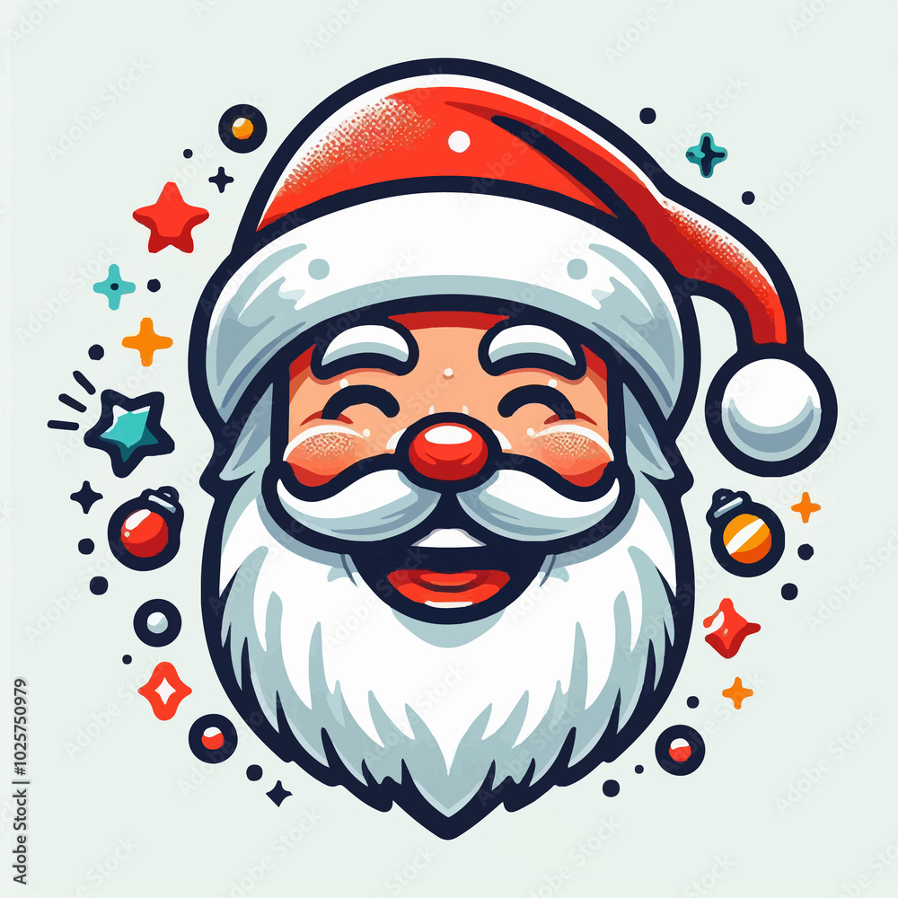 Santa Claus Portrait on white Background Illustration social media avatar still life Santa Claus Portrait on white Background Illustration social media avatar still life