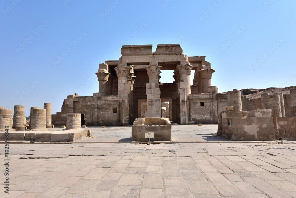 Kom Ombo temple and the Crocodile Museum is the most famous landmark in Aswan, Egypt Kom Ombo temple and the Crocodile Museum is the most famous landmark in Aswan, Egypt