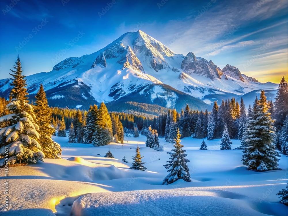 Majestic Snowy Mountain Landscape Under Clear Blue Sky Perfect for Winter Adventure and Nature Photography Enthusiasts Majestic Snowy Mountain Landscape Under Clear Blue Sky Perfect for Winter Adventure and Nature Photography Enthusiasts