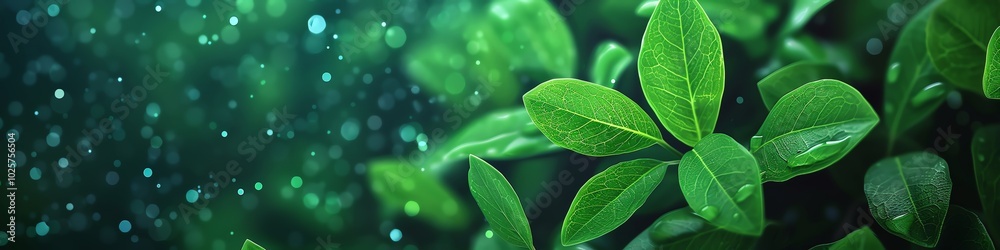 Fototapeta premium Techinfused plants in a digital garden, technology, imagination