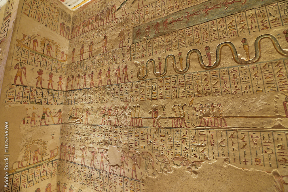 Fototapeta premium Tomb of Rameses V and VI (KV9) in Valley of the Kings, Luxor, Egypt