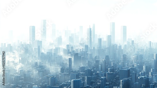 Cityscape with Fog and Reflection