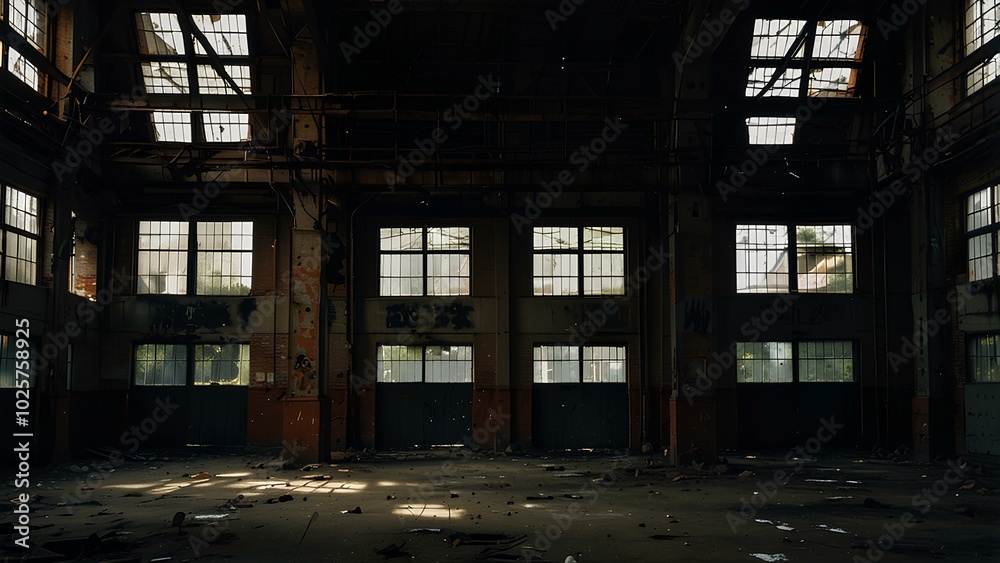 Obraz premium Rusting Giants: Abandoned Industrial Factories in Decay