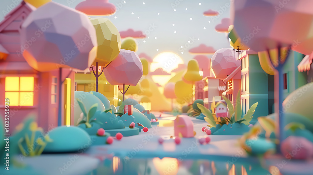 3d render cartoon scene 3d render cartoon scene