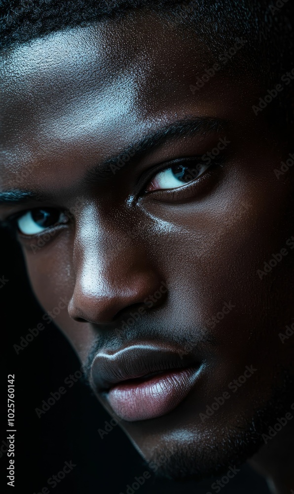 Close-up portrait of a man's face. Close-up portrait of a man's face.