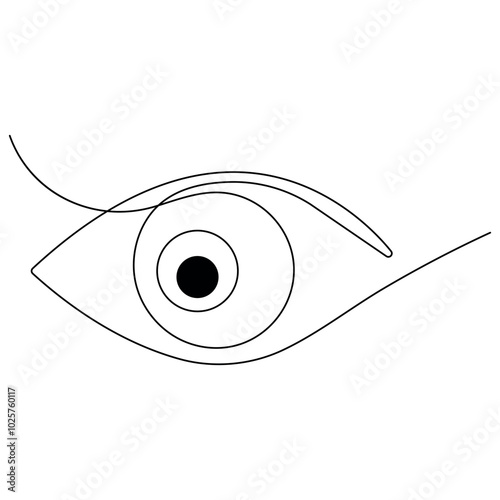 Eyes  continuous one line drawing outline vector icon
