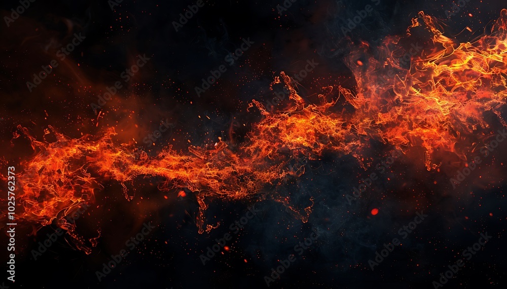 Fire flames on black background Fire flames on black background