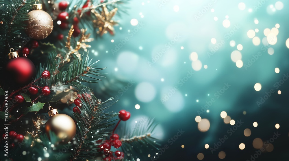 A Beautiful Christmas Tree Adorned with Glittering Ornaments A Beautiful Christmas Tree Adorned with Glittering Ornaments