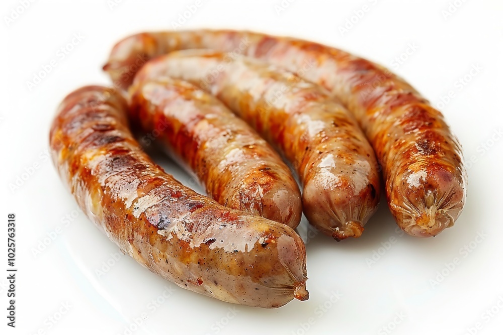 sausages isolate on white background MONA sausages isolate on white background MONA