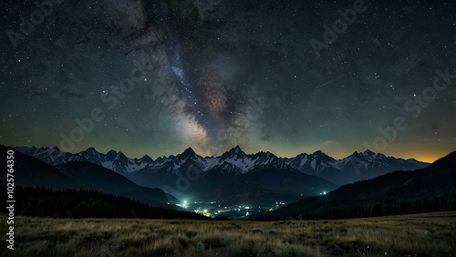 Mountains Under the Stars: Stunning Astrophotography of Nature's Vastness photo