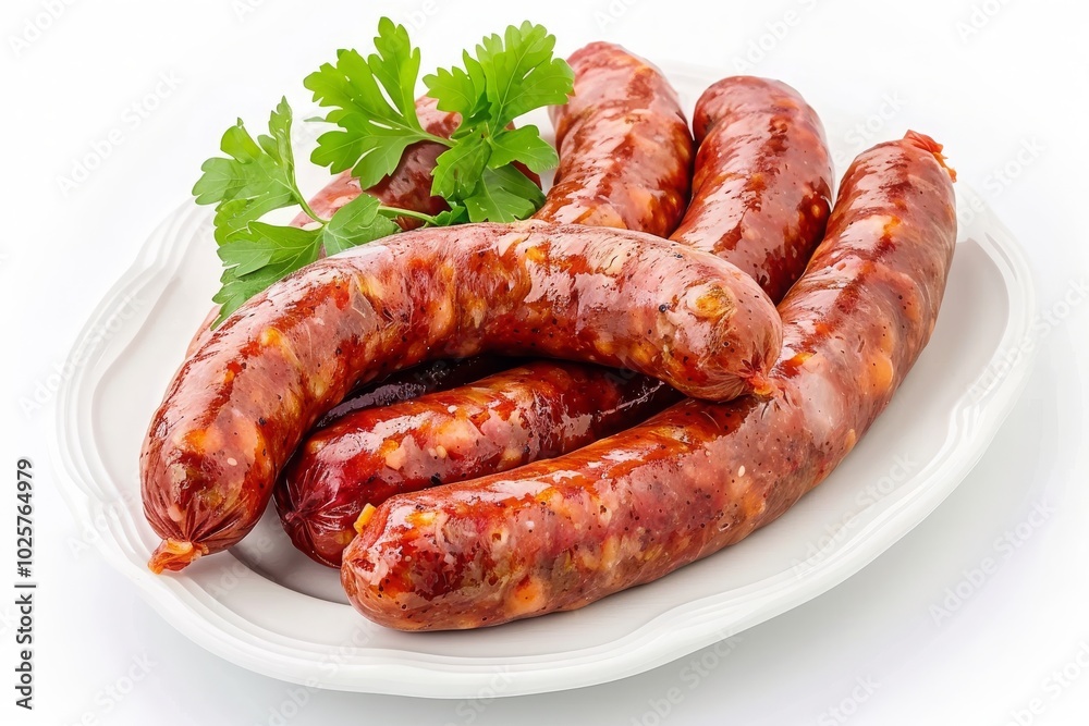 Fototapeta premium sausages isolate on white background MONA