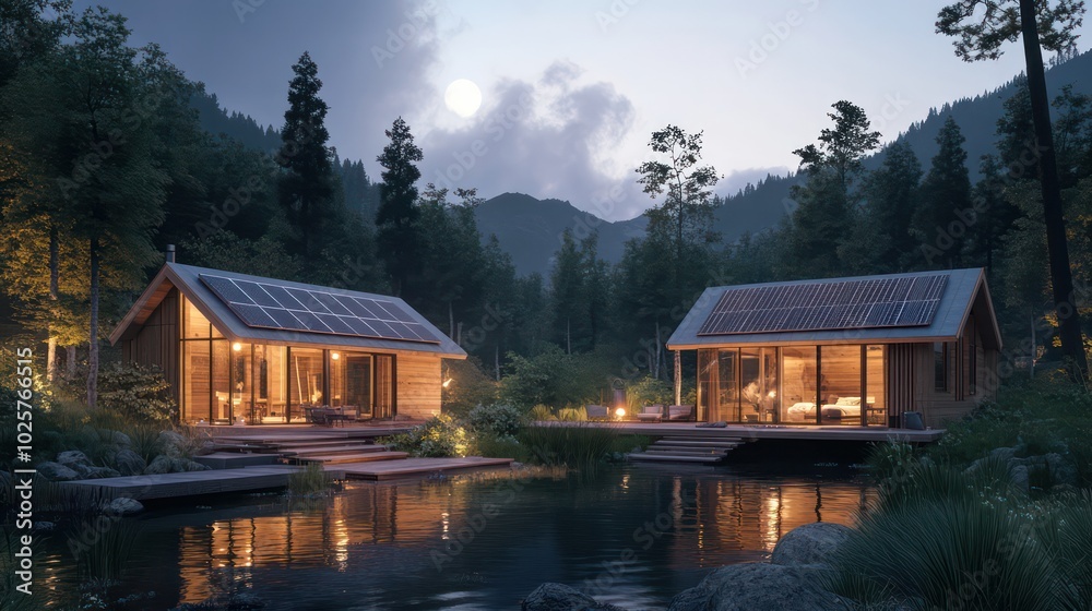 Sustainable living in remote locations, with off-grid homes powered by natural resources. Sustainable living in remote locations, with off-grid homes powered by natural resources.