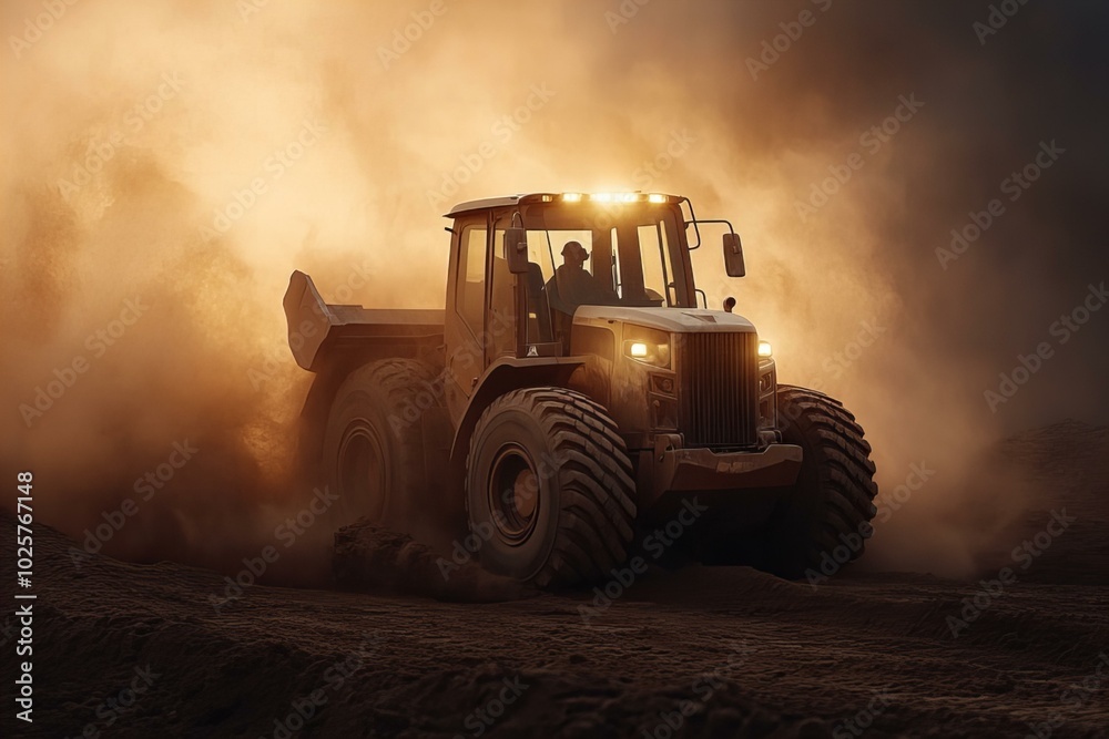 Ecavetor or bulldozer at the work site Ecavetor or bulldozer at the work site