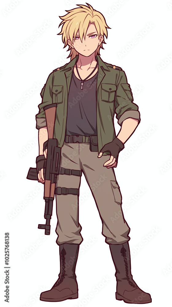 Anime Military Soldier Character Illustration Anime Military Soldier Character Illustration