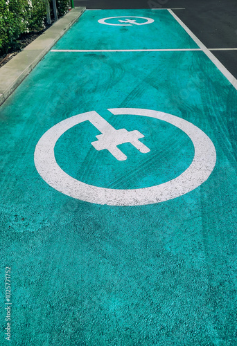 parking. electric car charging station sign