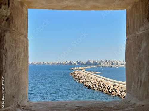 The Citadel of Qaitbay is the most famous landmark in Alexandria, Egypt photo