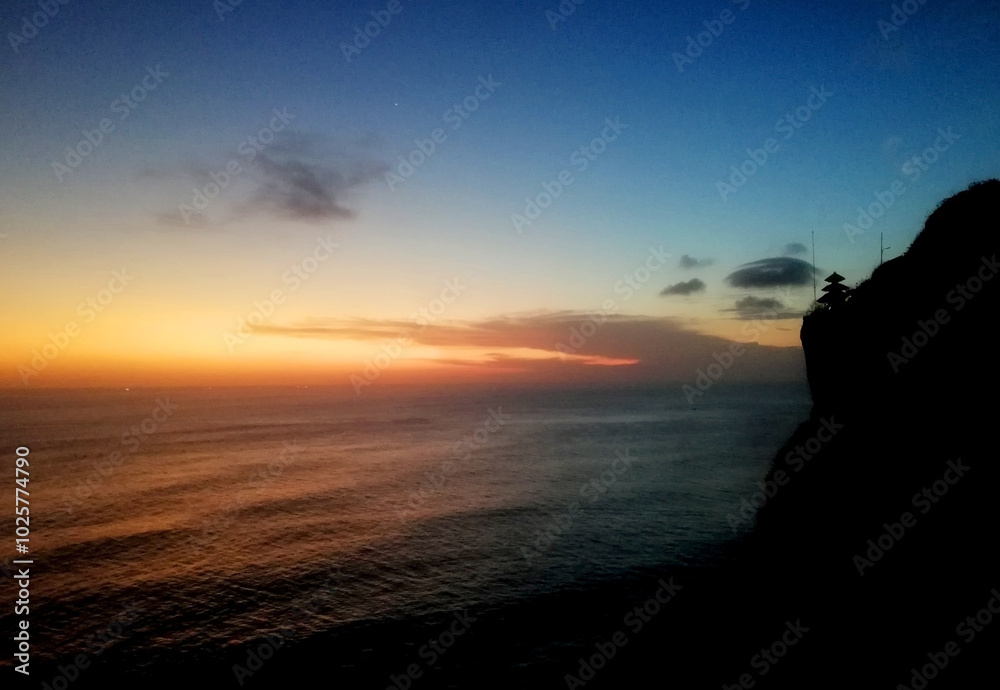 Beautiful sunset at Uluwatu temple Bali Indonesia
Beautiful sunset at Uluwatu temple Bali Indonesia