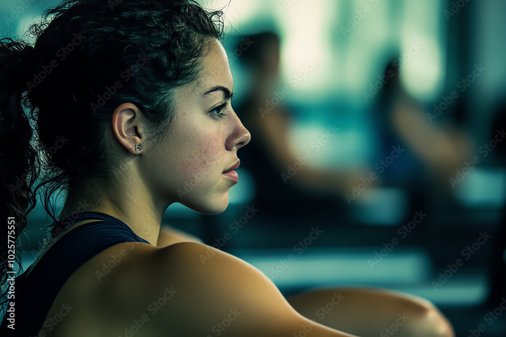A side view of a person attending a fitness class as part of a weight management program A side view of a person attending a fitness class as part of a weight management program